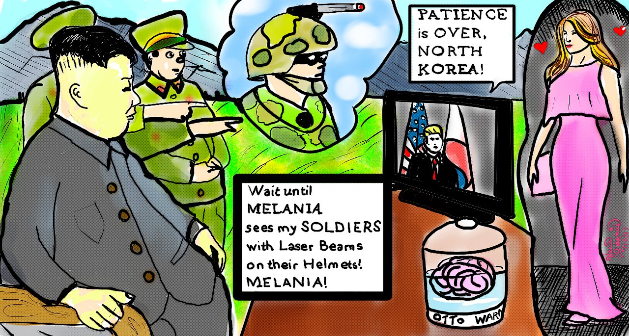 North Korea patience is over Donald Trump Melania Cartoon. – Political