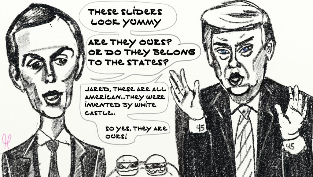 Jared Kushner President Donald Trump Political Cartoon Breitbart Gotcha Question Stockpile 0911