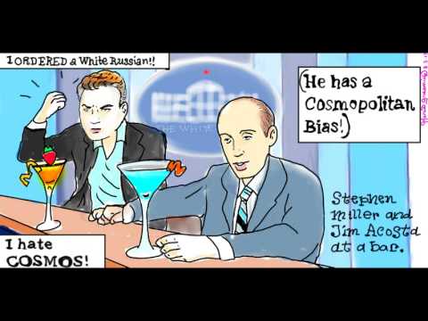 Jim Acosta and Stephen Miller ” Cosmopolitan Bias” Cartoon 🦄 post thumbnail image