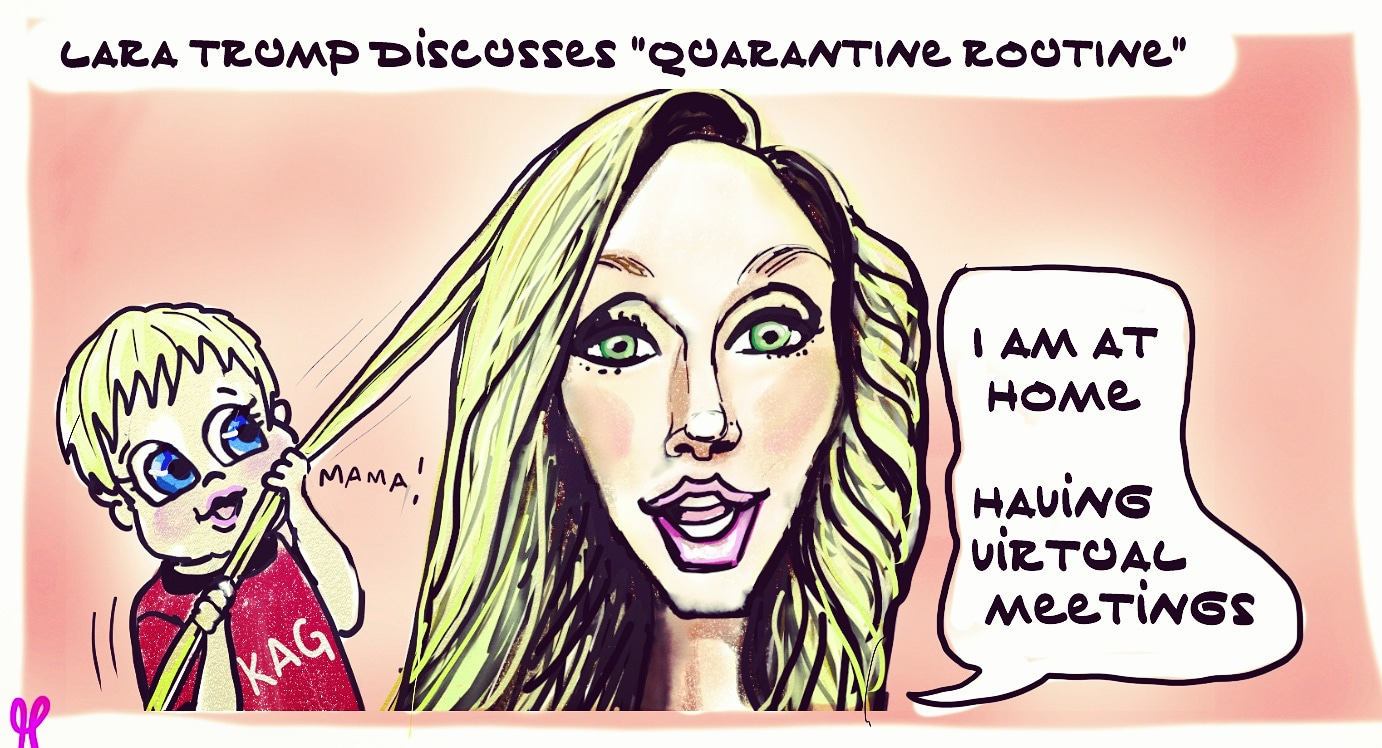 Lara Lea Trump Political cartoon Fox News Quarantine Routine #laratrump #donaldtrump #caricature #foxnews #whitehouse #politicalcartoon  Alexandria Ocasio Cortez Aoc lockdown coronavirus #Alexandriaocasiocortez #aoc #coronavirus #covid19 #Quarantine #qanon post thumbnail image