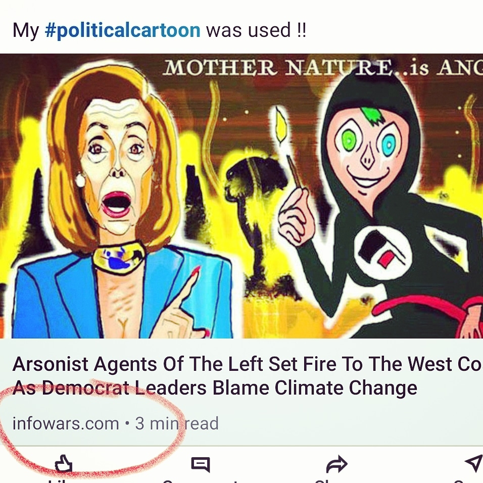 My political cartoon, for President Donald Trump..was used in an article! post thumbnail image