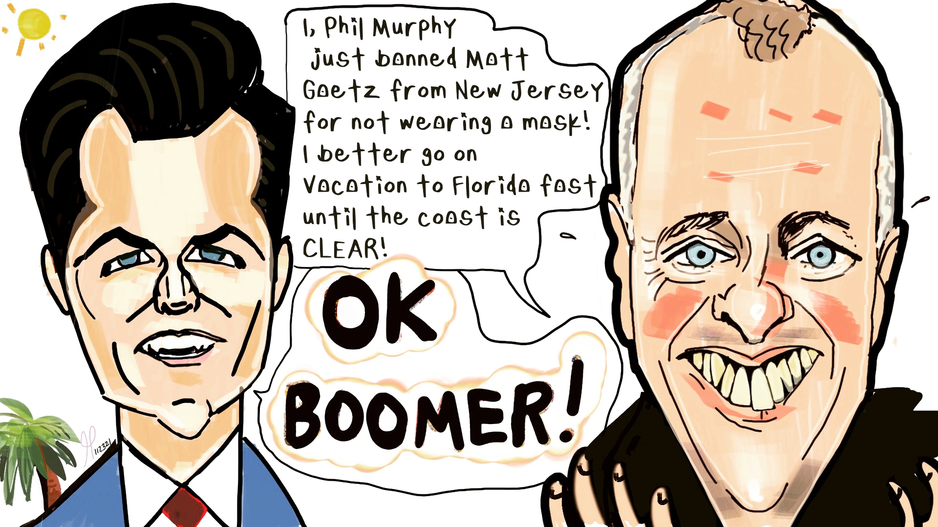 Congressman Matt Gaetz And Phil Murphy Governor Of New Jersey Political Editorial Cartoon