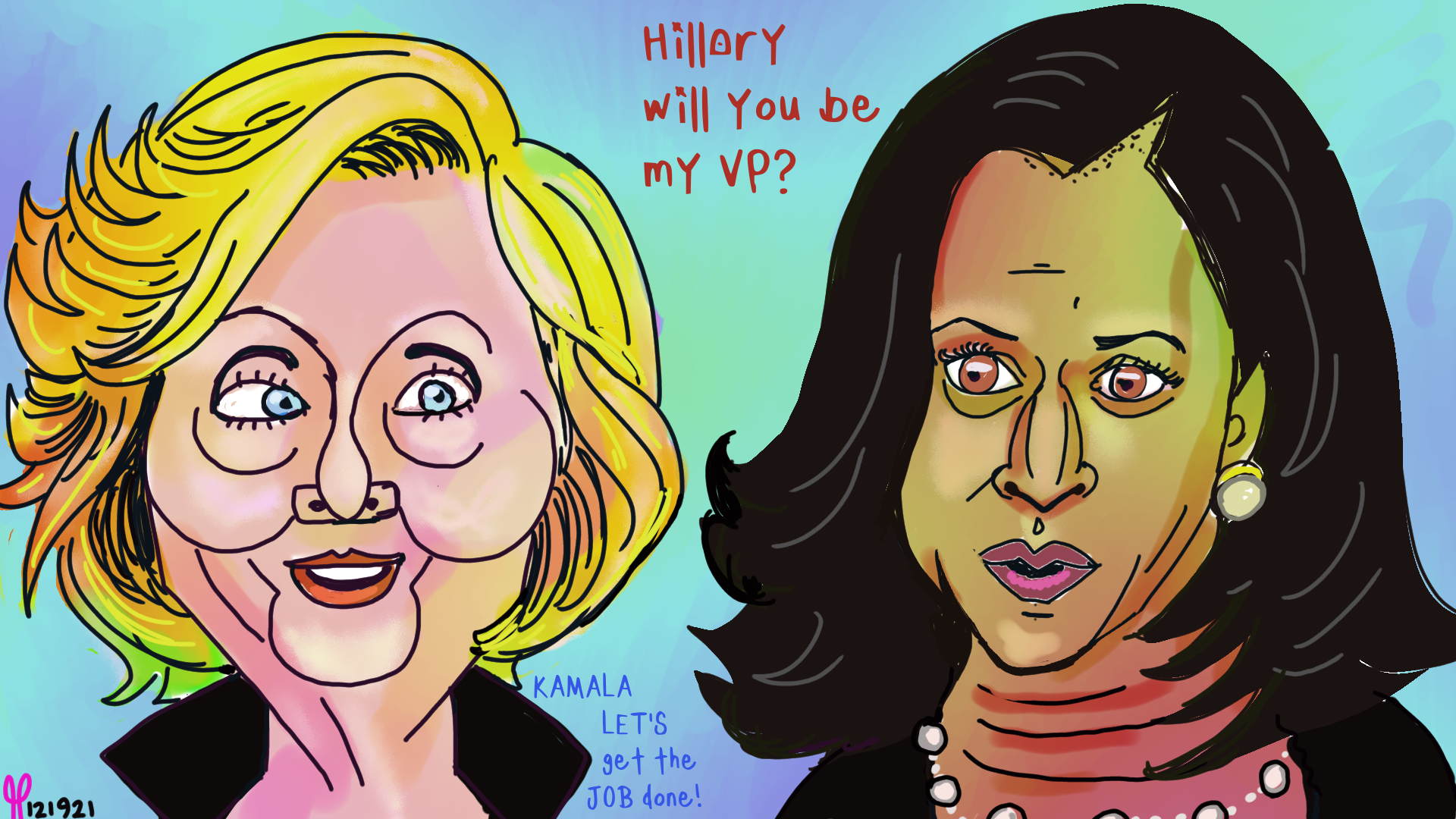 Hillary Clinton as Kamala Harris’ Vice President after they get rid of Joe Biden Political Cartoon NFT Collectible #nft post thumbnail image