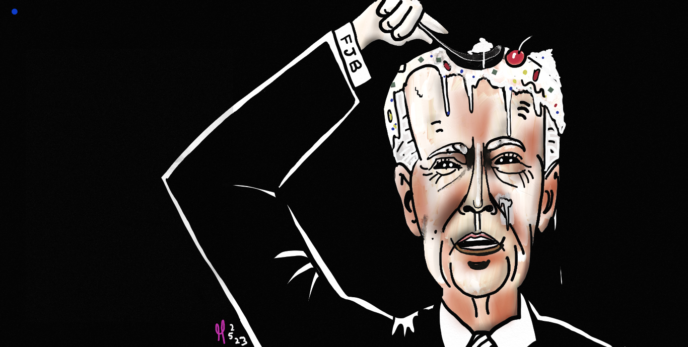 Joe Biden Political cartoon nft eating ice cream post thumbnail image