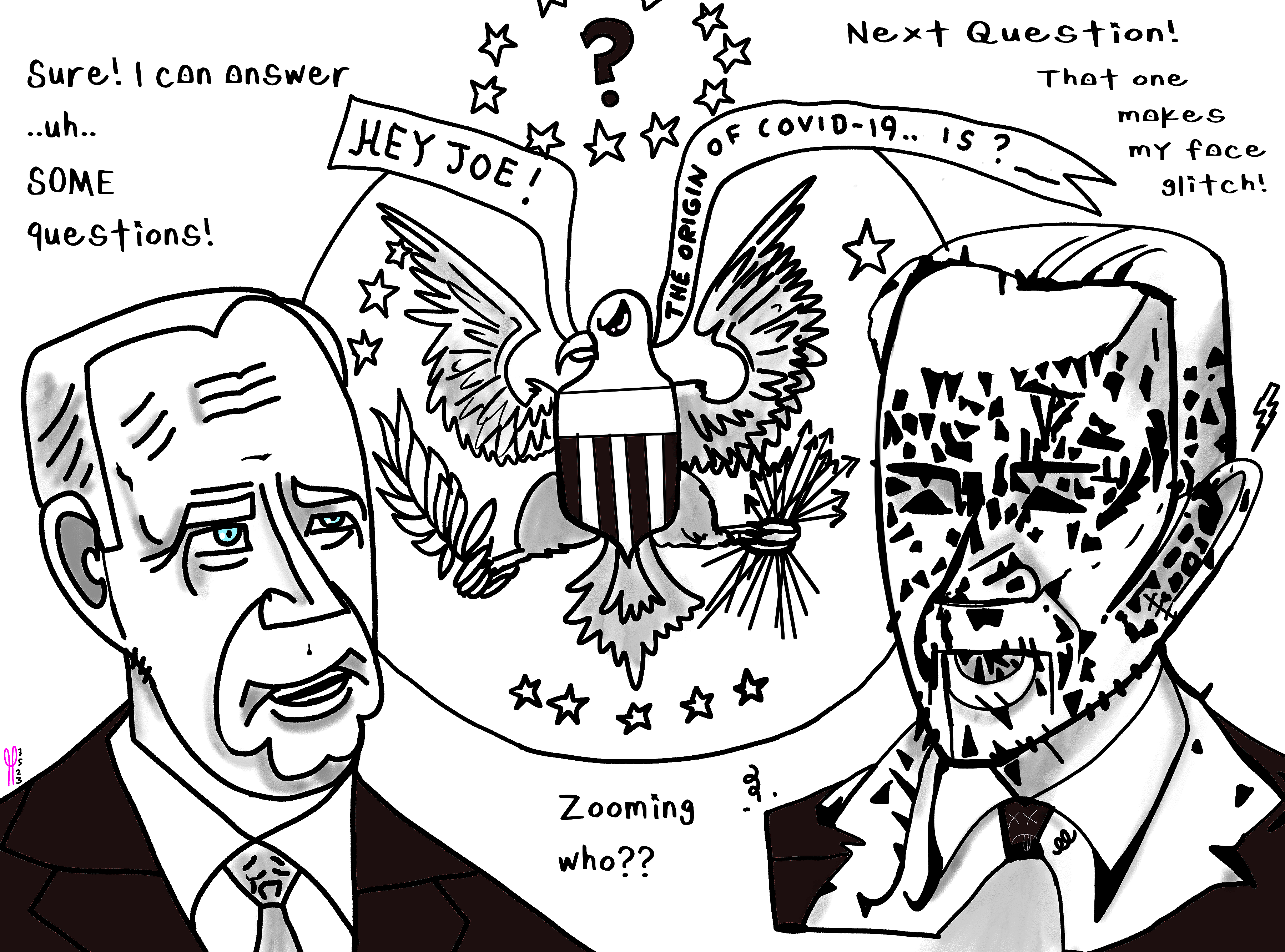 Joe Biden Glitch Political cartoon Nft Gabby AI helped me make #getongab post thumbnail image