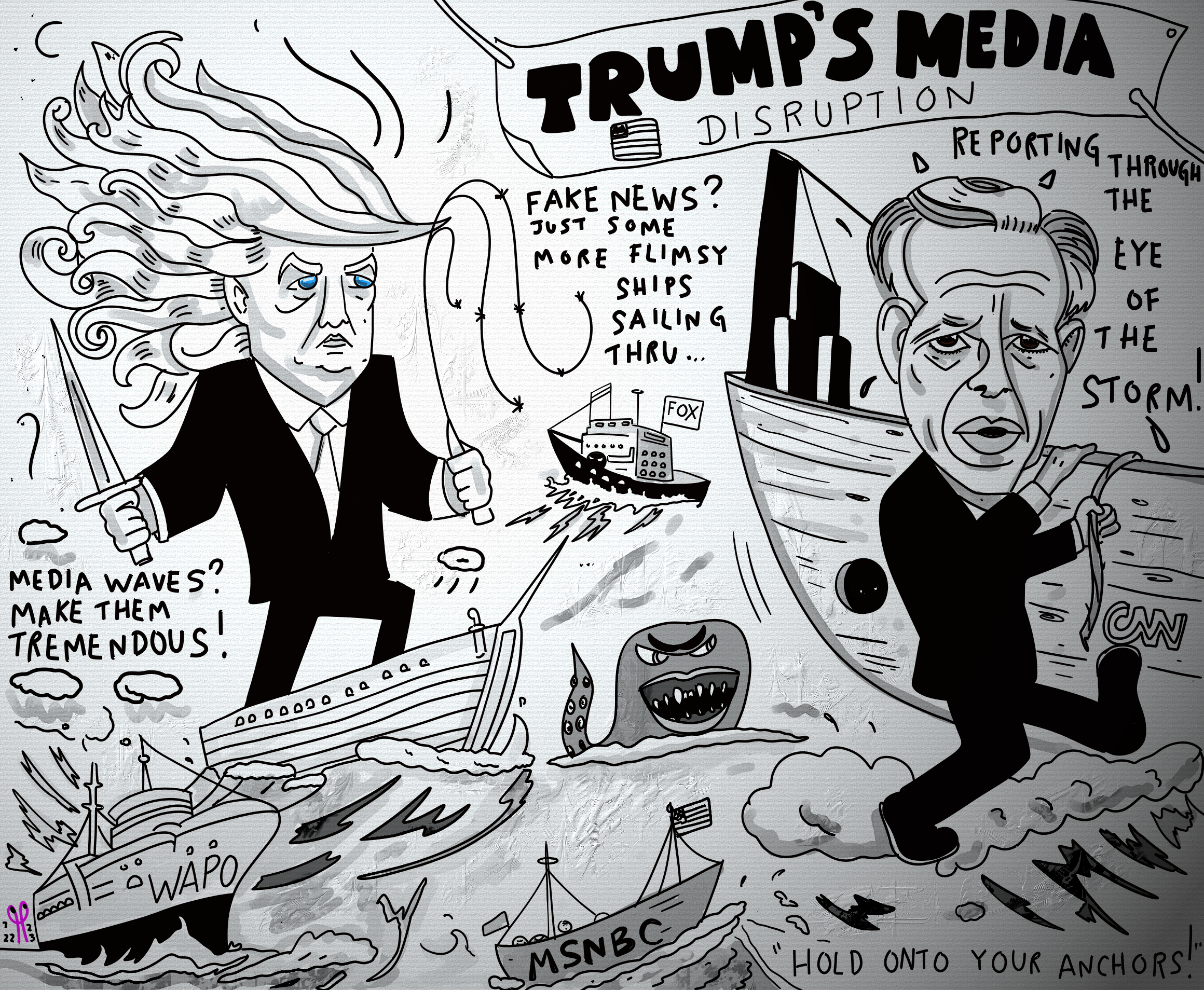 Donald Trump Jake Tapper Cnn Political Cartoon nft post thumbnail image