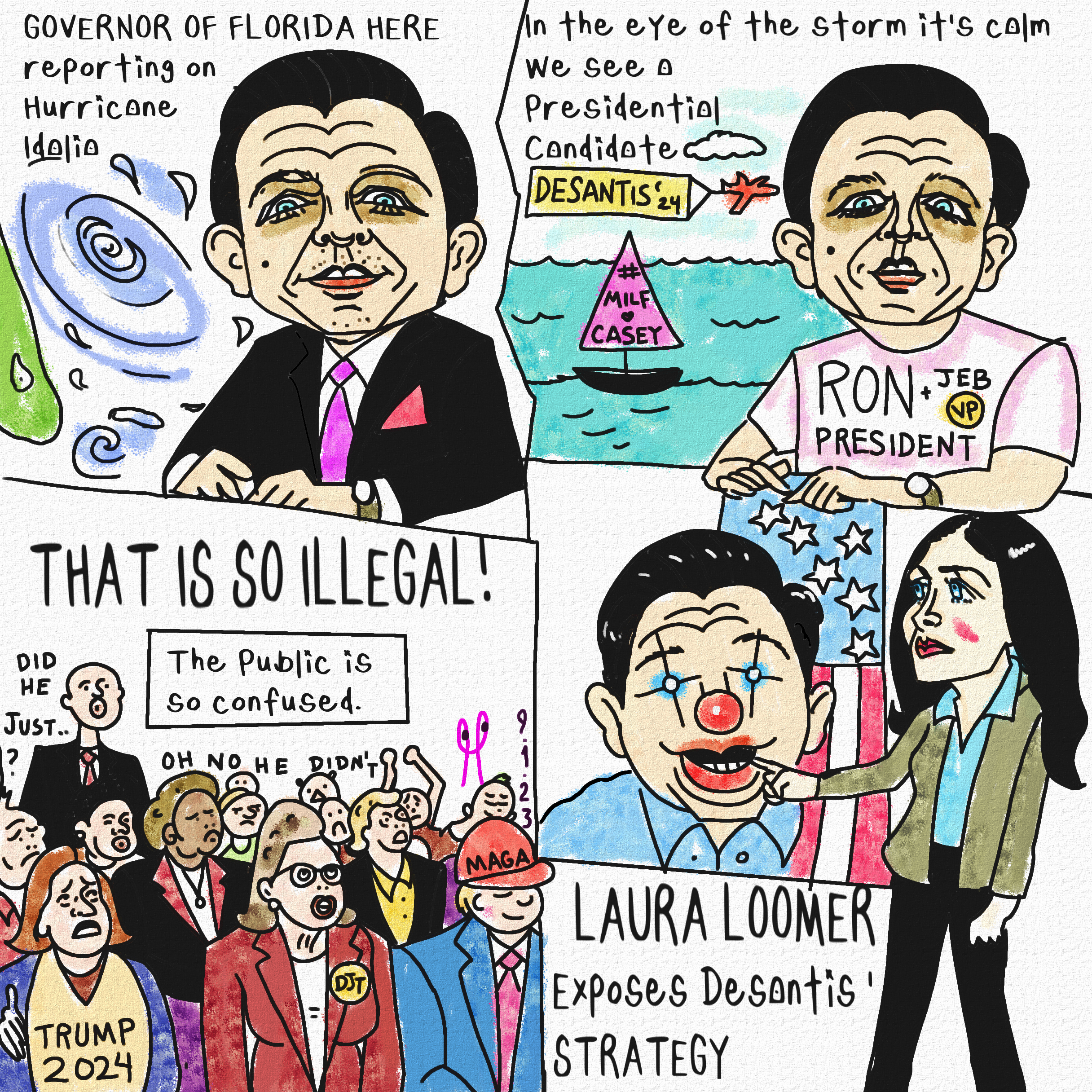 Laura Loomer RON Desantis Political Cartoon post thumbnail image